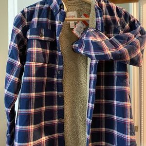 Boys plaid shirt with Sherpa lining. Size 8-10